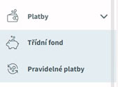 Modul platby - menu