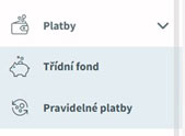 Modul platby - menu