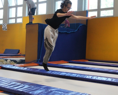 skákání na trampolínách v ENHAčku