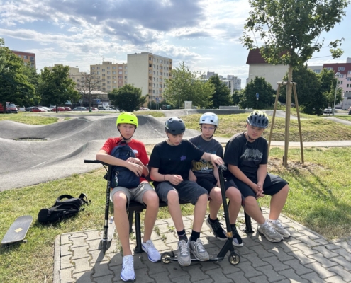 Žáci 7. třídy na pumptracku
