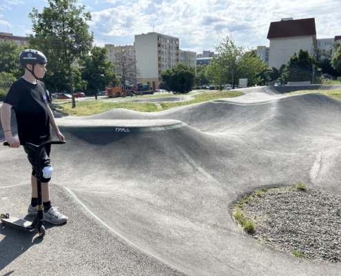 Žáci 7. třídy na pumptracku