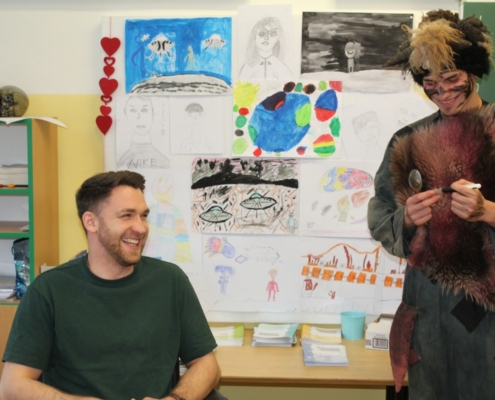 Dneska nás navštívili Mikuláš s čertem a andělem